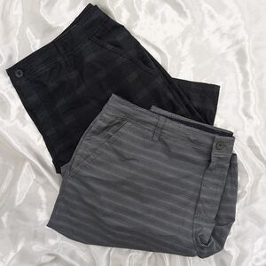 Pair of 2 HangTen Men's XXL Size 42 Gray and Black Zip-Up Hybrid Chino Shorts